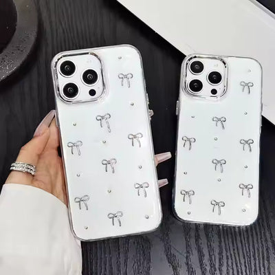 Bowknot Transparent Glitter Case