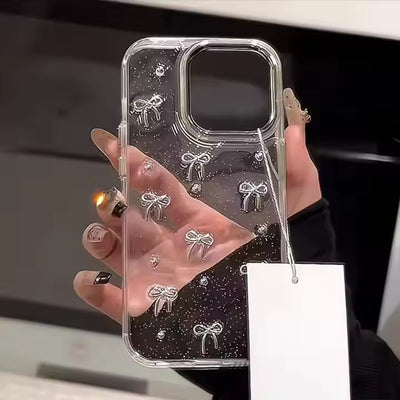Bowknot Transparent Glitter Case