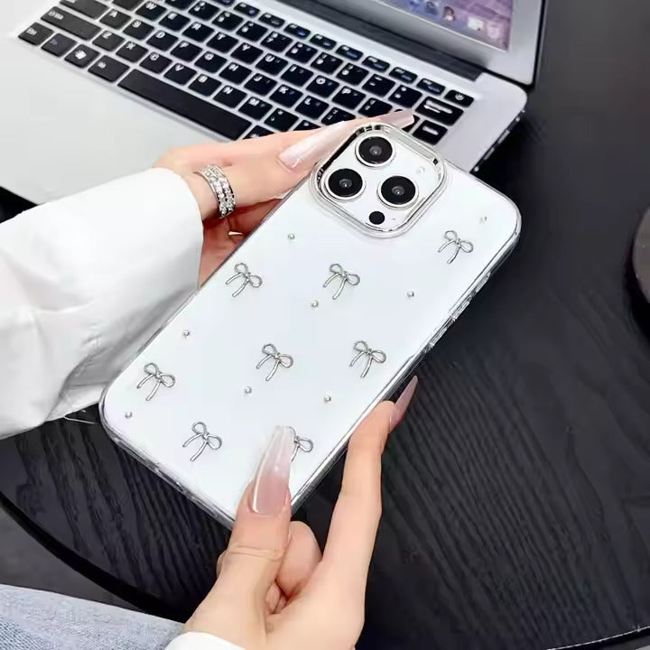 Bowknot Transparent Glitter Case